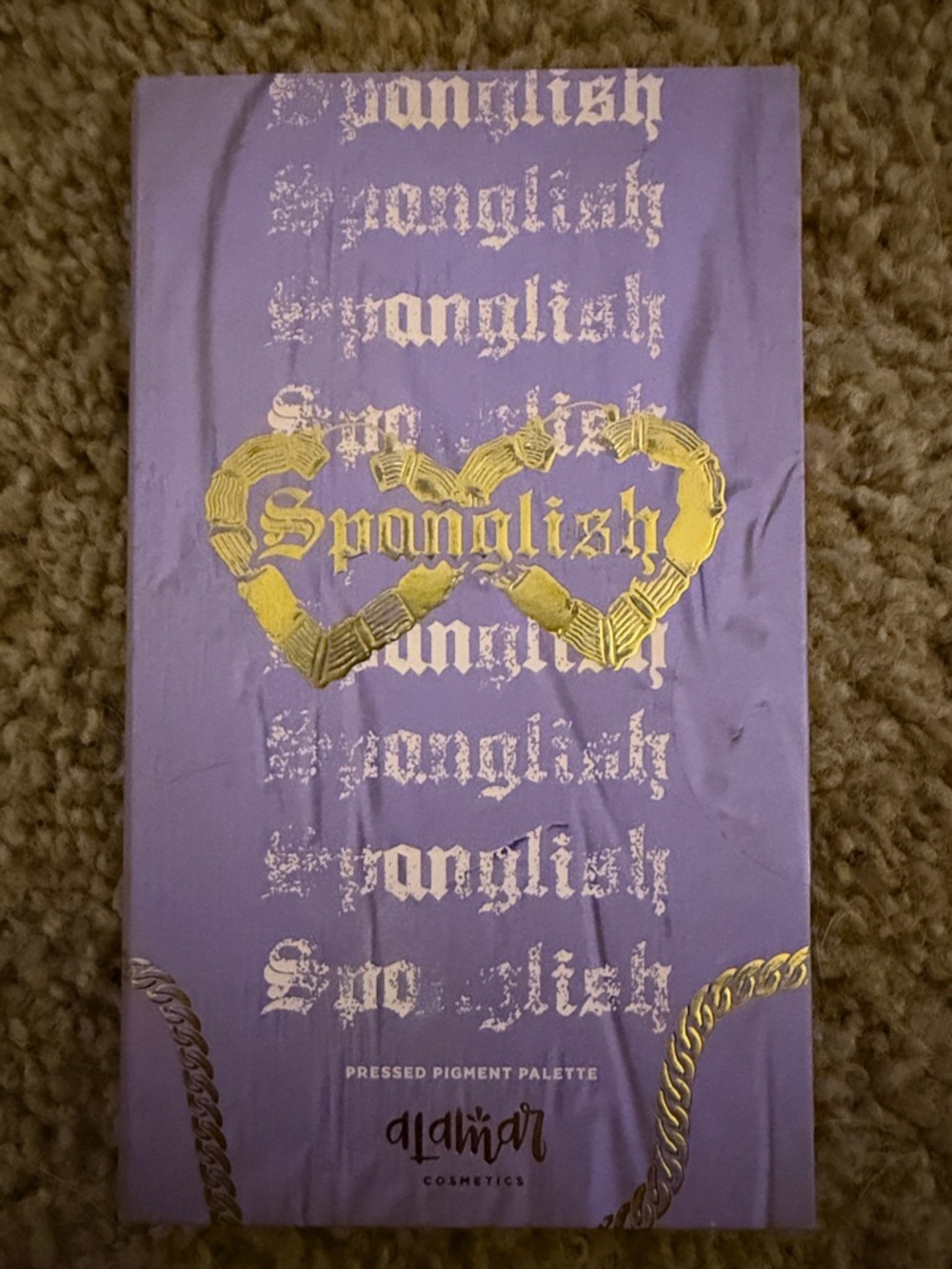 Alamar Cosmetics Spanglish Pressed Pigment Palette — Purple & Gold Eyeshadow